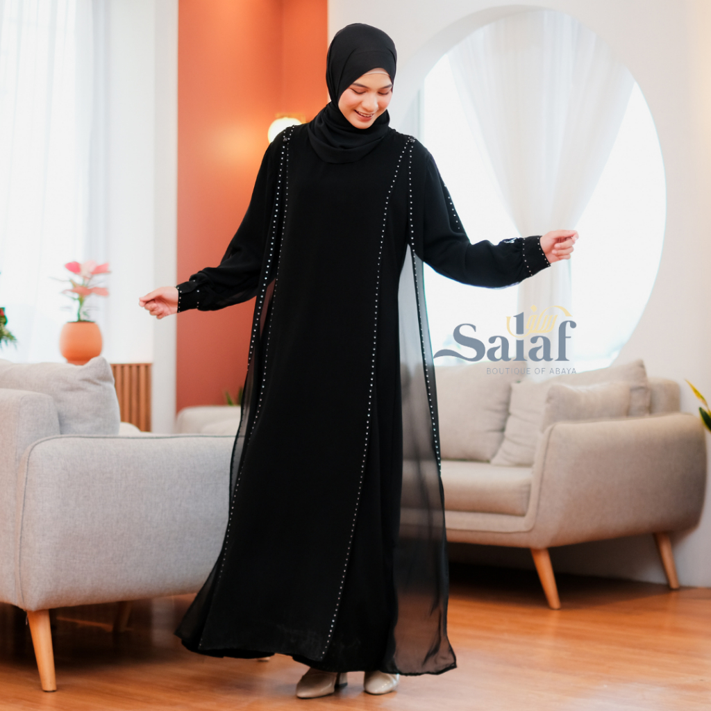 Abaya Hitam Gamis Turkey Bahan Kain Saudi
