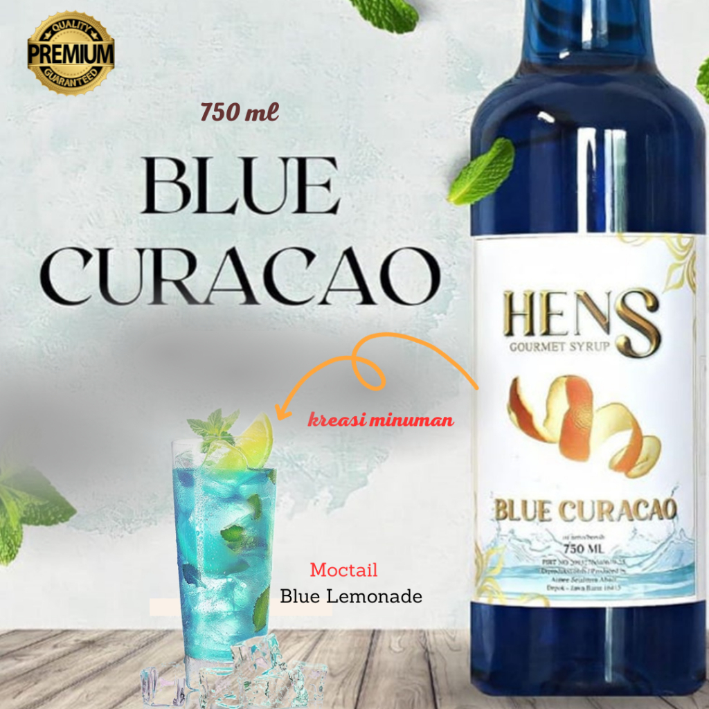 

HENS Gourmet Syrup BLUE CURACAO - Sirup Rasa BLUE CURACAO 750 ml