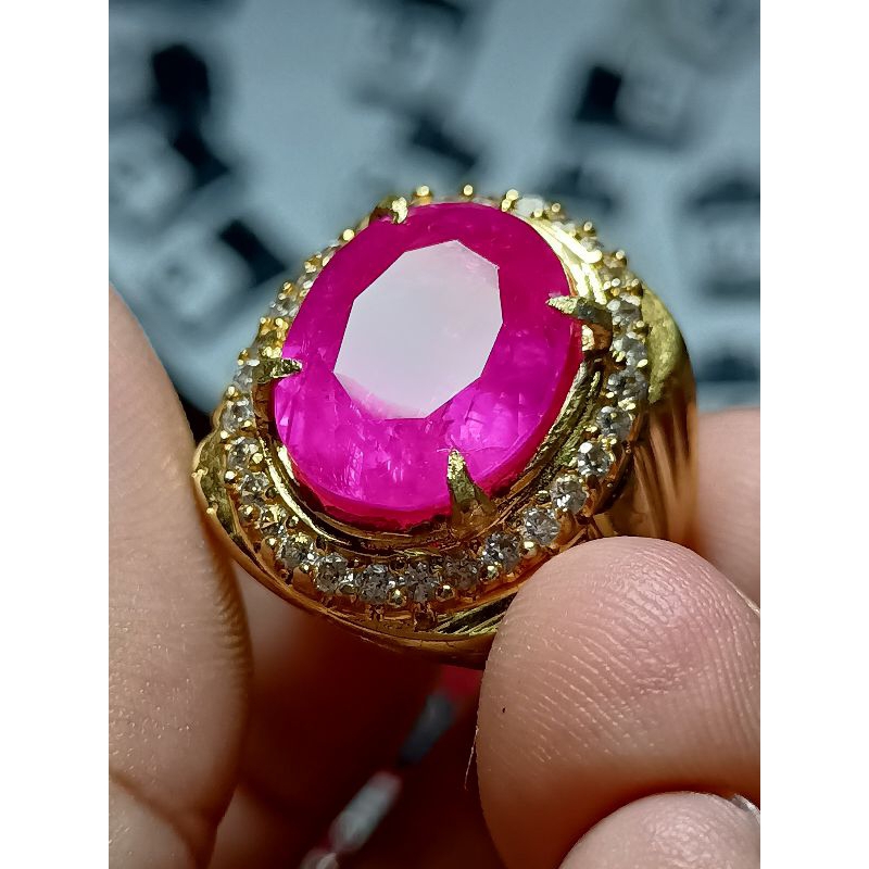 Batu cincin Ruby catam atau Siam kapas harga termurah