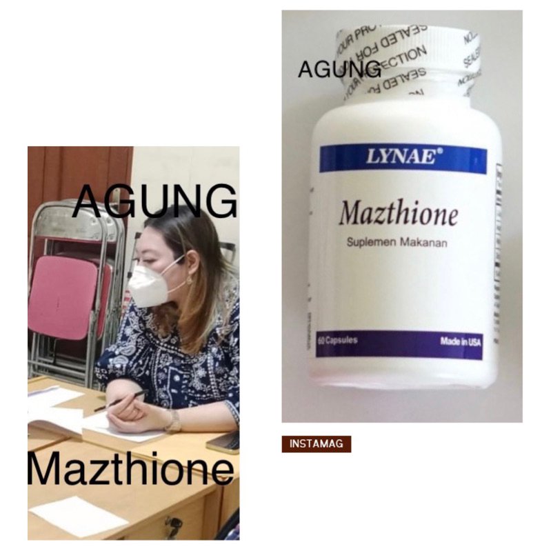 MAZTHIONE LYNAE GLUTHATIONE PEMUTIH BADAN ASLI BISA DISCAN DAN BPOM 60 CAPSULES