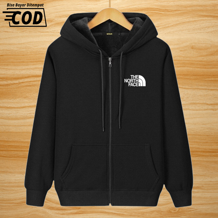 COD Jaket Distro TNF Text Putih Premium Quality Sweater Tulisan Jaket Kata-Kata Hoodie Sablon