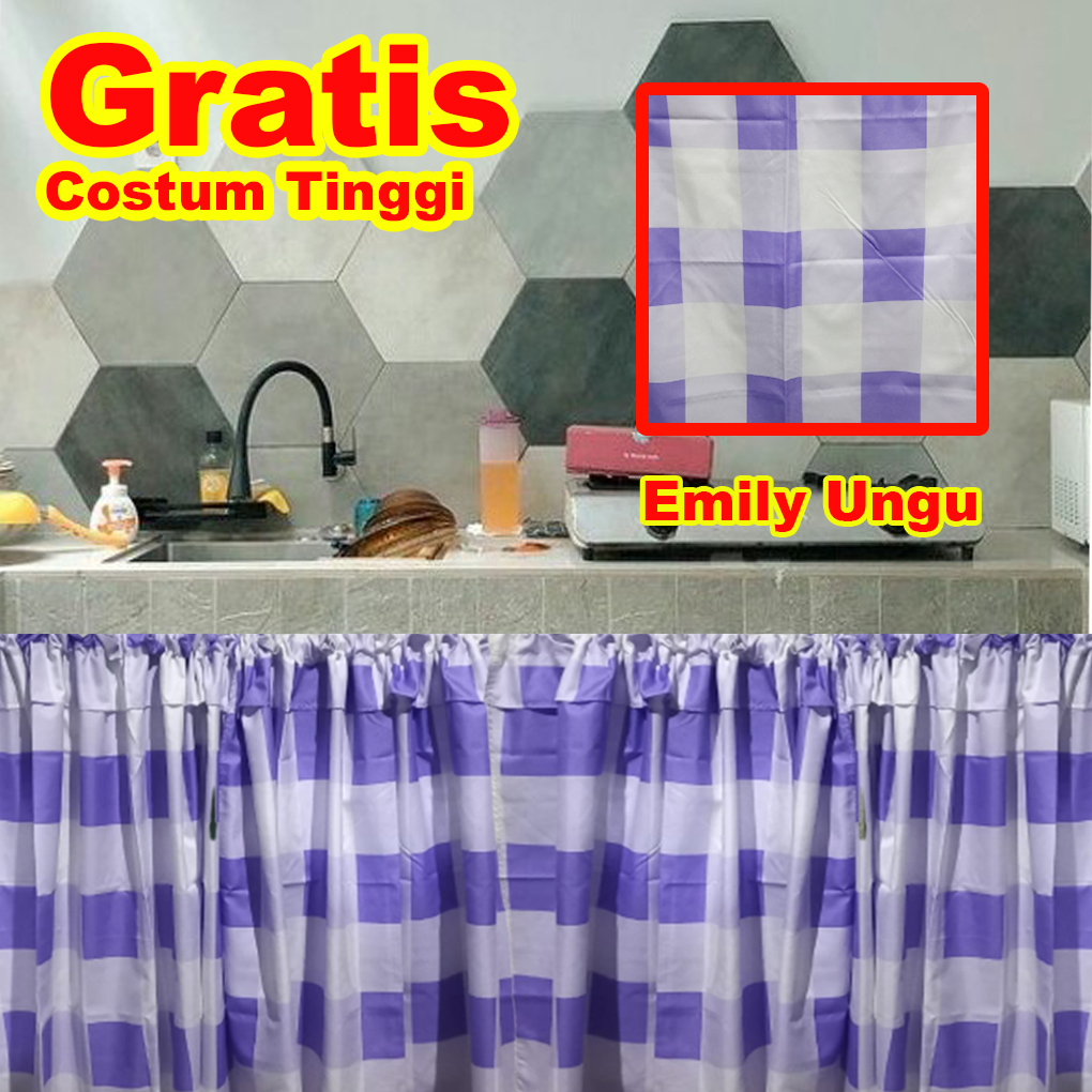 Gorden Hordeng Gordeng Horden Kolong Dapur Minimalis Emily Ungu