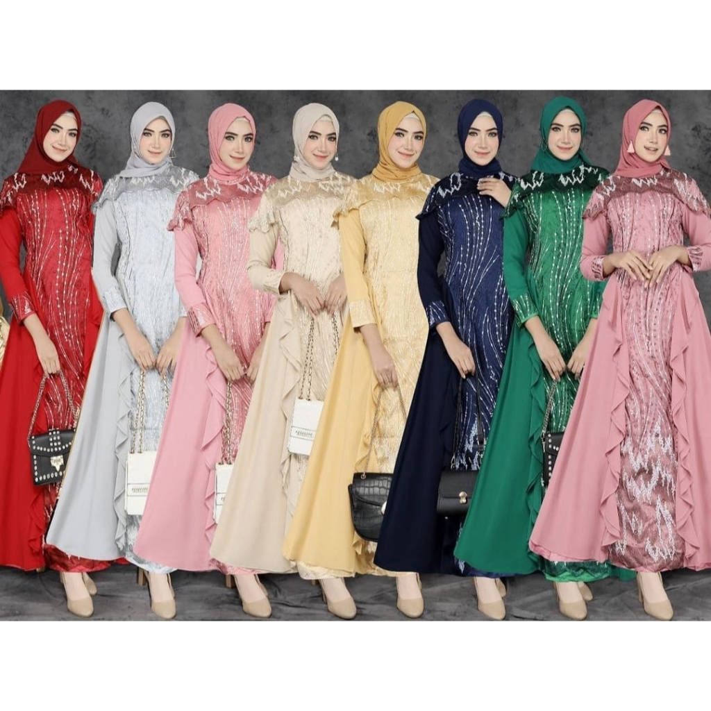 JEMIA | GAMIS PESTA - GAMIS BROKLAT - GAMIS MEWAH - WISUDA - KONDANGAN - BROKAT - JEMIA DRESS 107