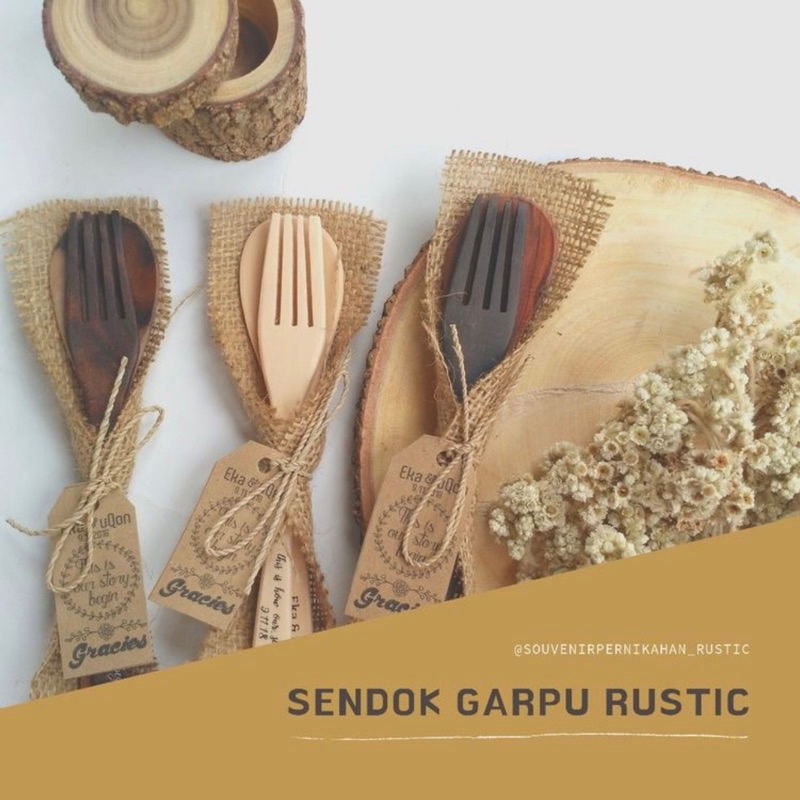 sendok garpu rustic souvenir pernikahan