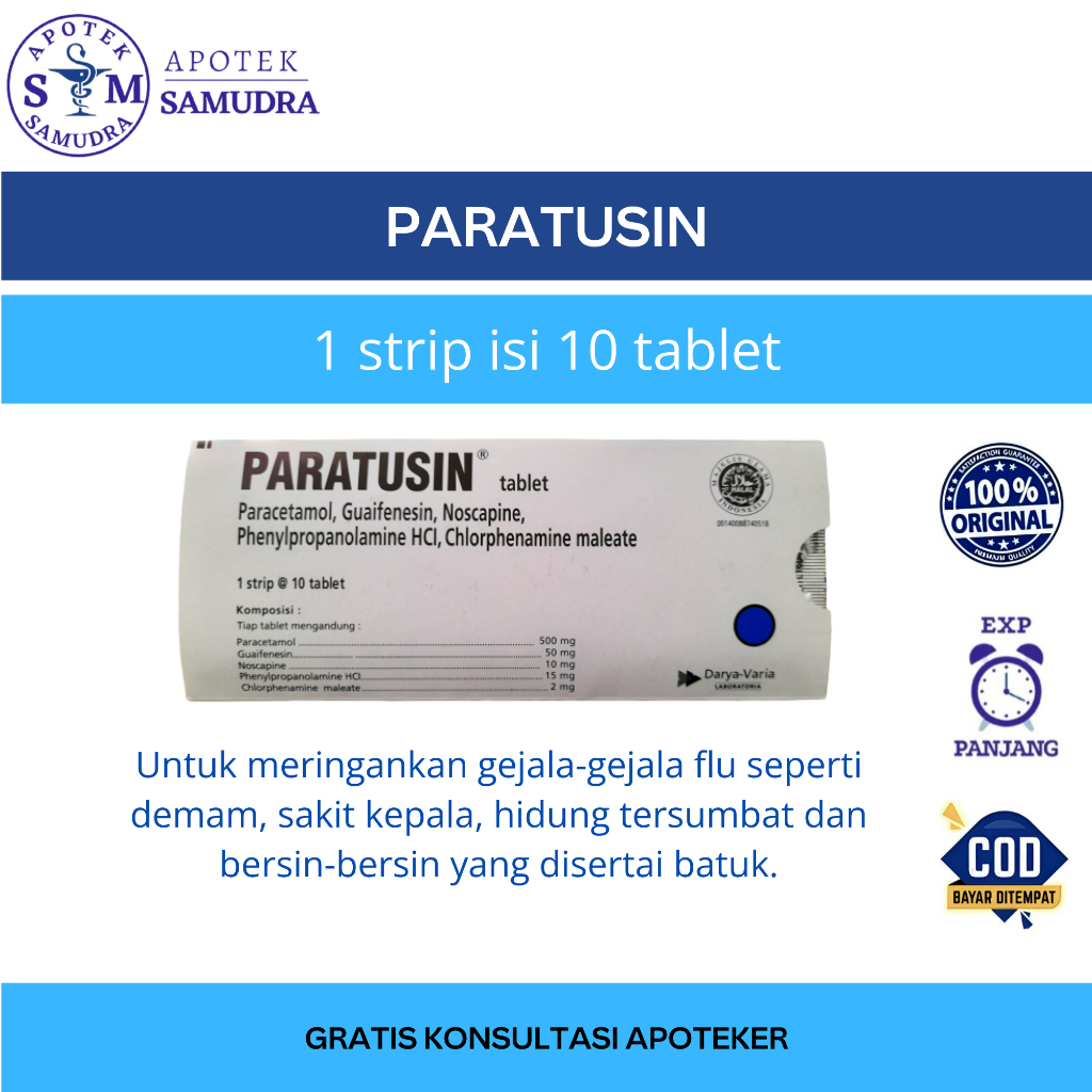 PARATUSIN - 1 STRIP 10 TABLET - obat batuk berdahak obat batuk kering obat hidung tersumbat obat ale
