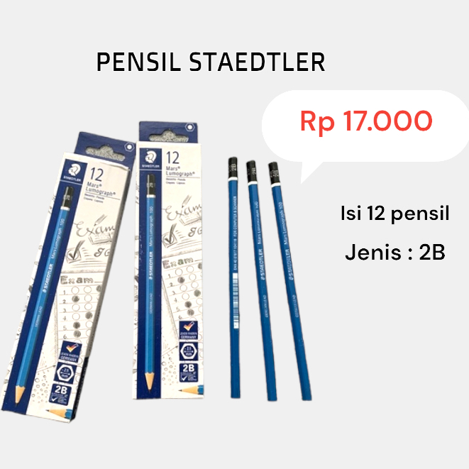 

[12pcs]PENSIL 2B STAEDTLER / STAEDLER MARS LUMOGRAPH BLACK PENCIL 2B