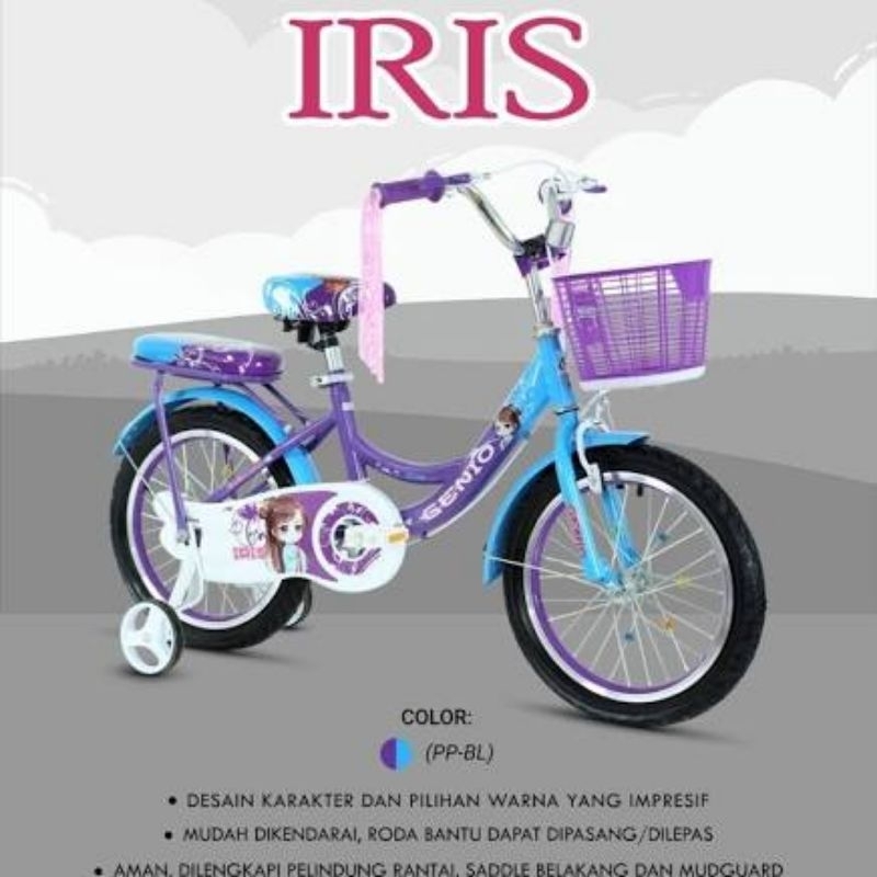 sepeda anak perempuan genio iris 18