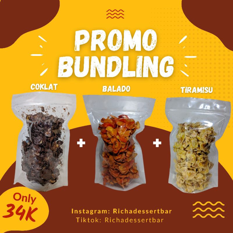 

PROMO Hemat Keripik Pisang Lumer Coklat Balado Original Gurih Renyah