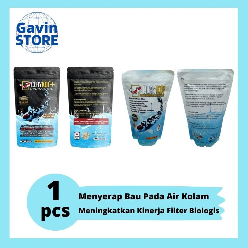 Clay Koi Premium Penjernih Kolam Ikan Clay Koi Plus 250gr Premium Quality Penjernih Air