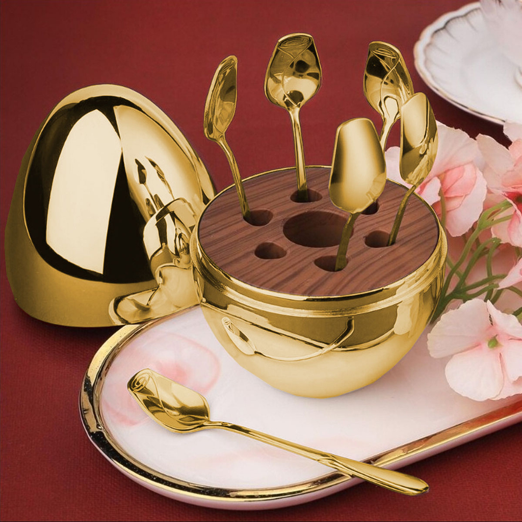 YOHOME Egg Spoon Gold Kecil / sendok emas telor MINI / sendok sultan gold /sendok kecil gold / sendo