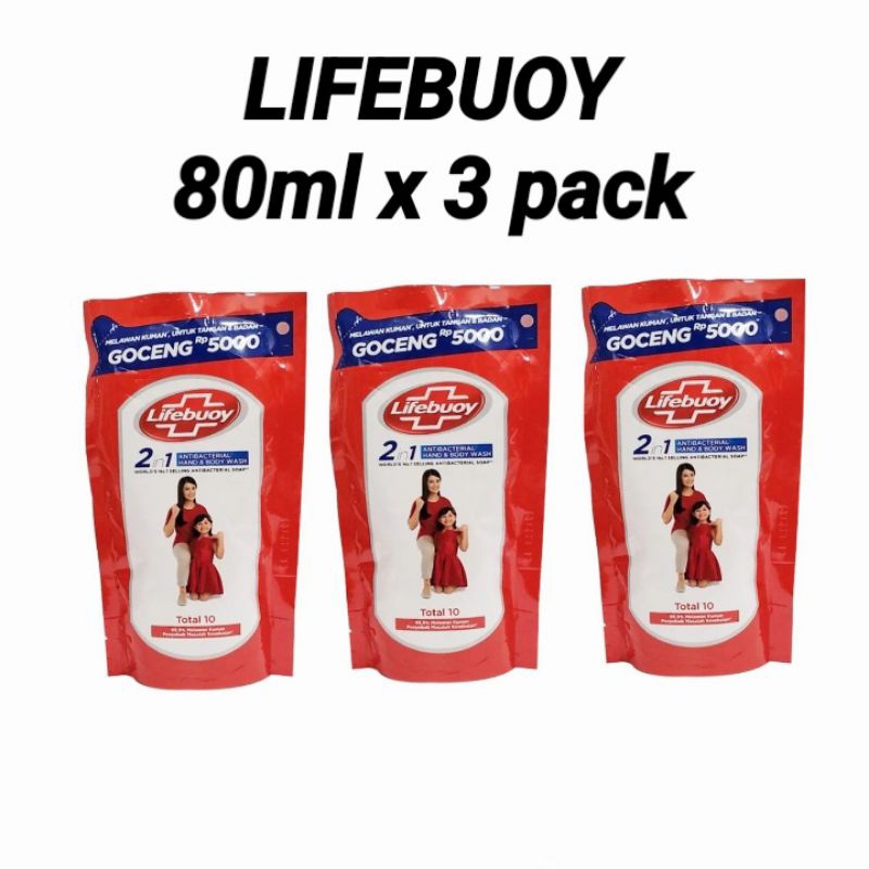 sabun cair Lifebuoy 80ml dapat 3