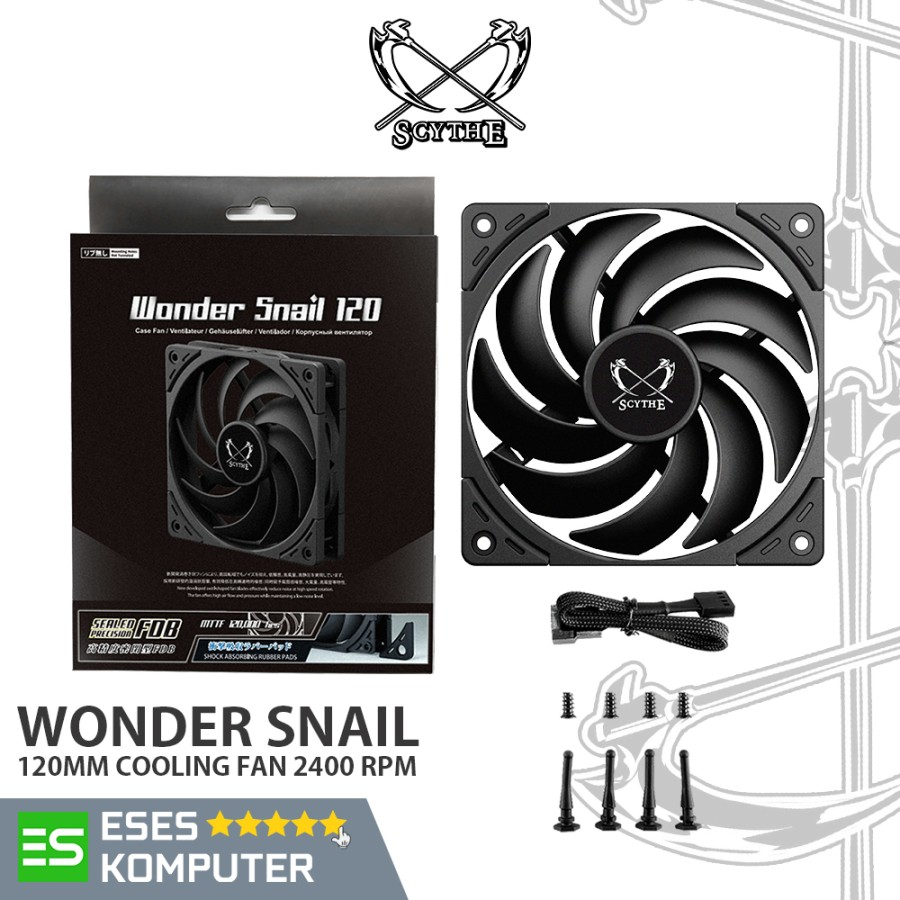 Fan Scythe Wonder Snail 120 Black PWM 2400 RPM 120mm Static Pressure