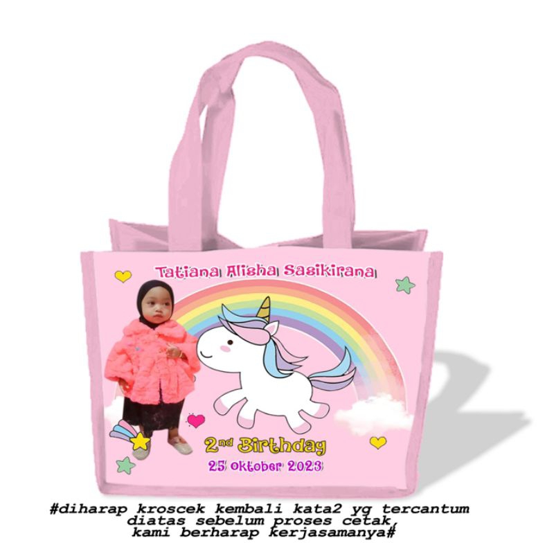 

Tas Ultah Tas Goodie Bag Custom Foto Tulisan Gambar keren