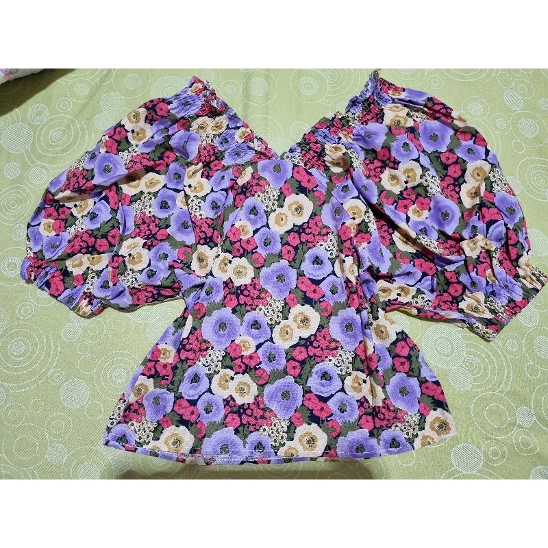 blouse bunga lilac