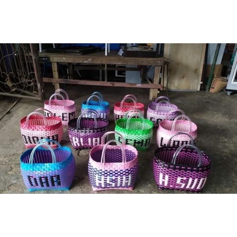TAS ANYAMAN PASAR KEONG CUSTOM NAMA