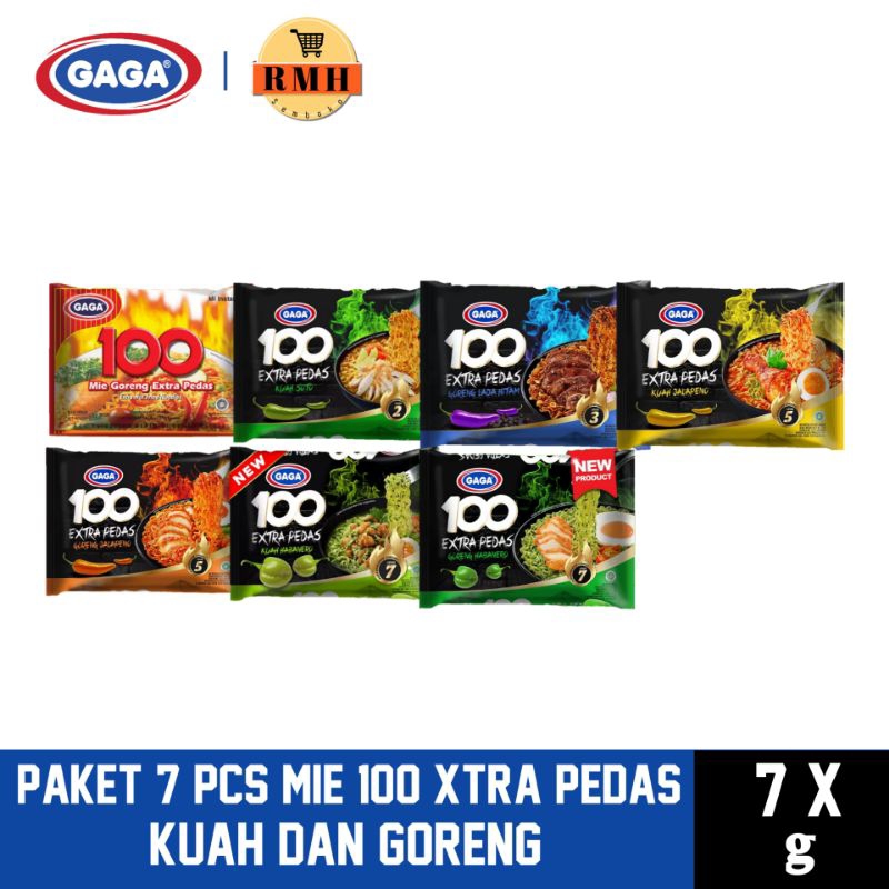 

Paket 7 Pcs Mie Gaga 100 xtra pedas series