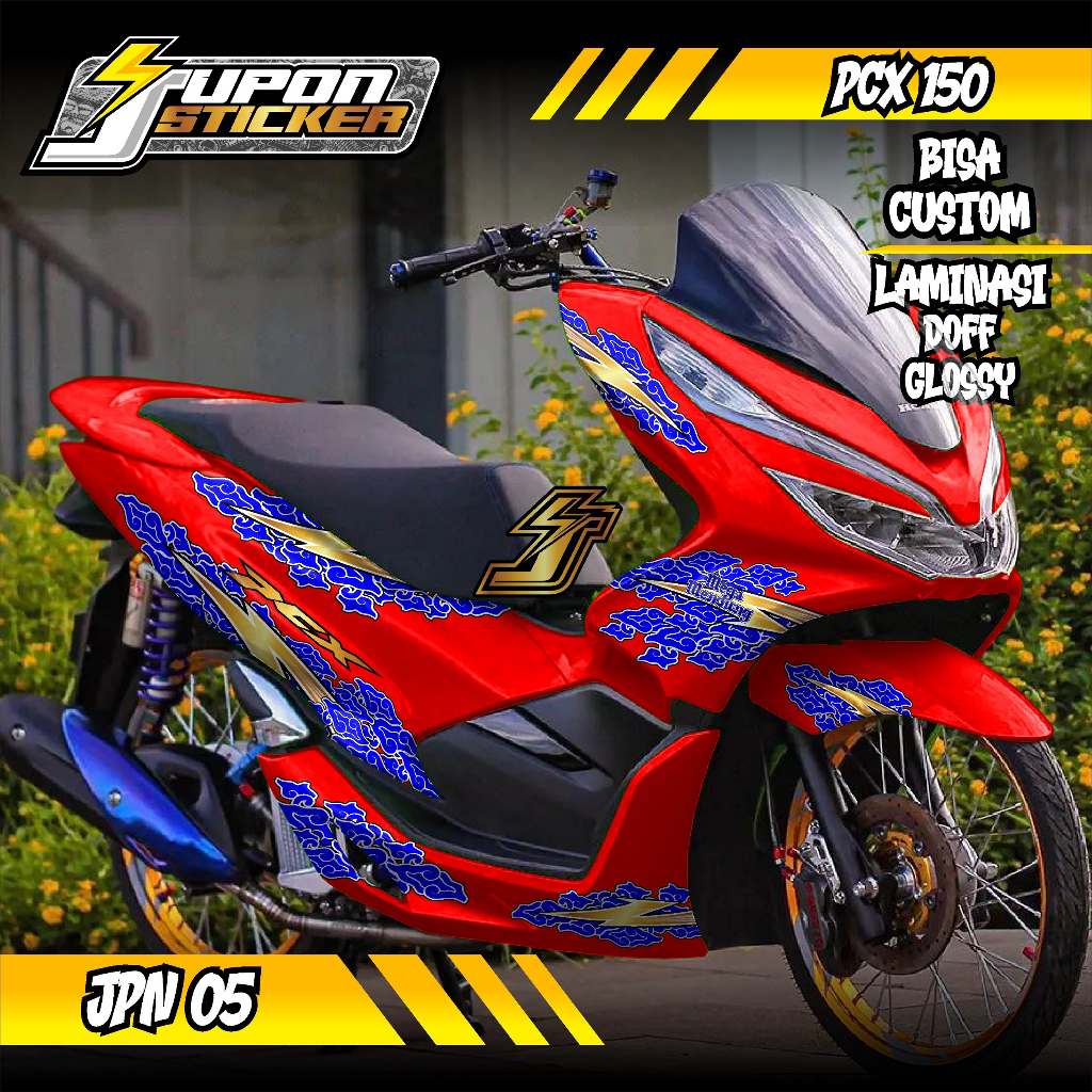 (COD) Jupon Sticker Decal Fullbody Honda PCX 150 2017-2020 Polos Stiker Full Body Lis Variasi Batik 