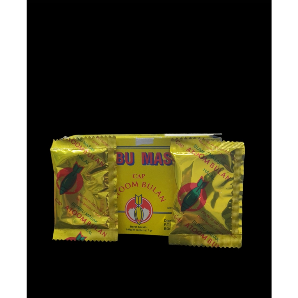 

BUMBU ATOM BULAN / BUMBU MASAKAN SERBA GUNA / PENYEDAP RASA CAP ATOOM BULAN DAN BUMBU INSTAN SACHET