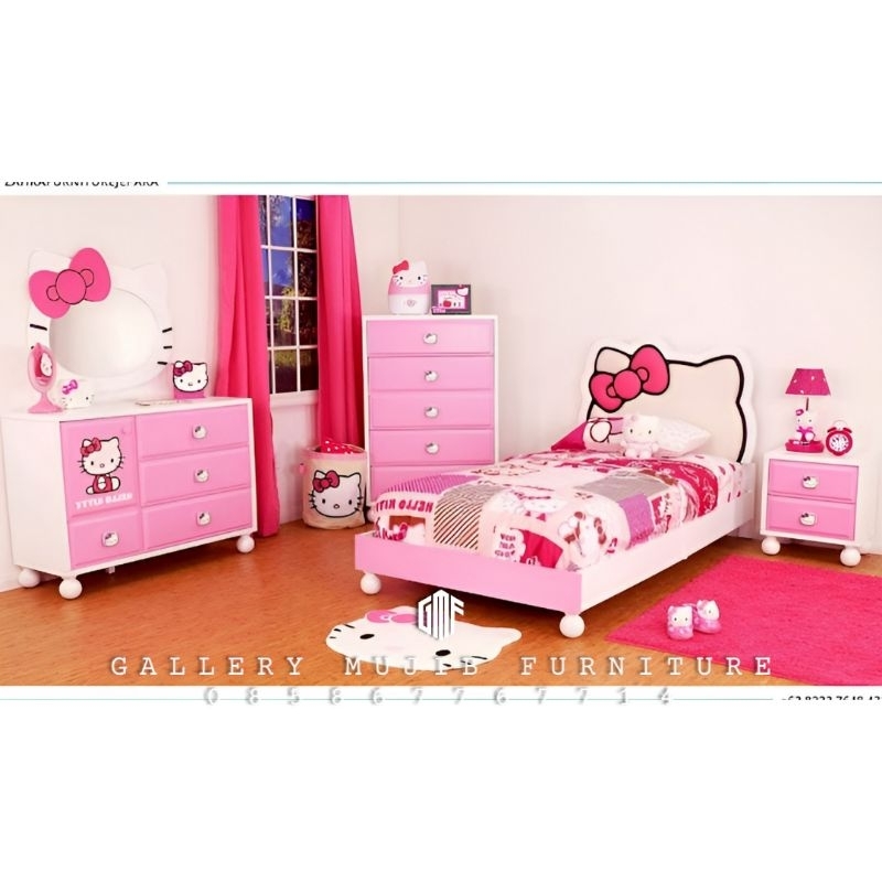 set tempat tidur anak hellokitty tempat tidur anak perempuan minimalis