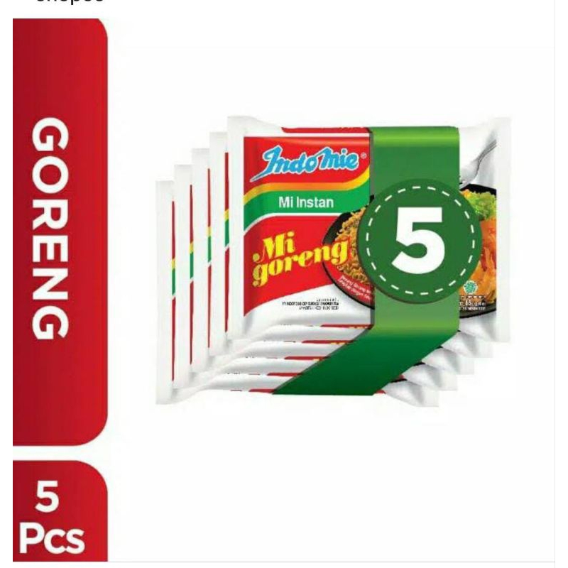 

indomie goreng 5 pcs aman siap kirim