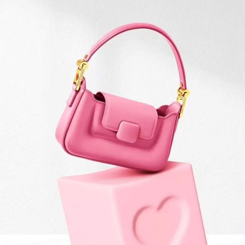 Mb1604 CK Koa Leather Push-Lock Top Handle Bag