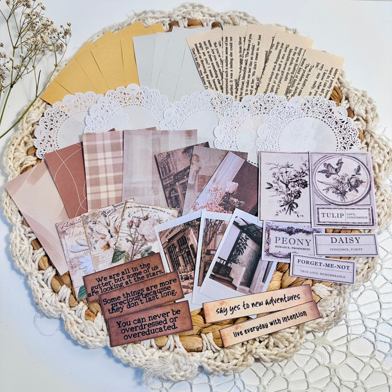 

(siap kirim hari ini) isi banyak versi hemat paket spesial journal kit simple dgn tema vintage aesthetic