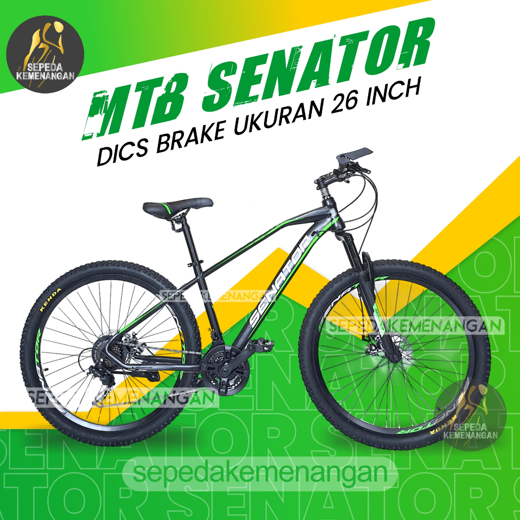 SEPEDA GUNUNG MOUNTAINBIKE SENATOR DISC BRAKE UKURAN 26 INCH
