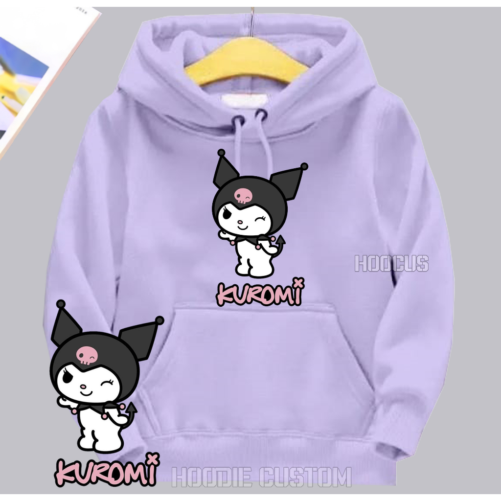 JAKET HOODIE ANAK PEREMPUAN MELODY KUROMI LUCU / SWEATER HOODIE ANAK ANIME KUROMI