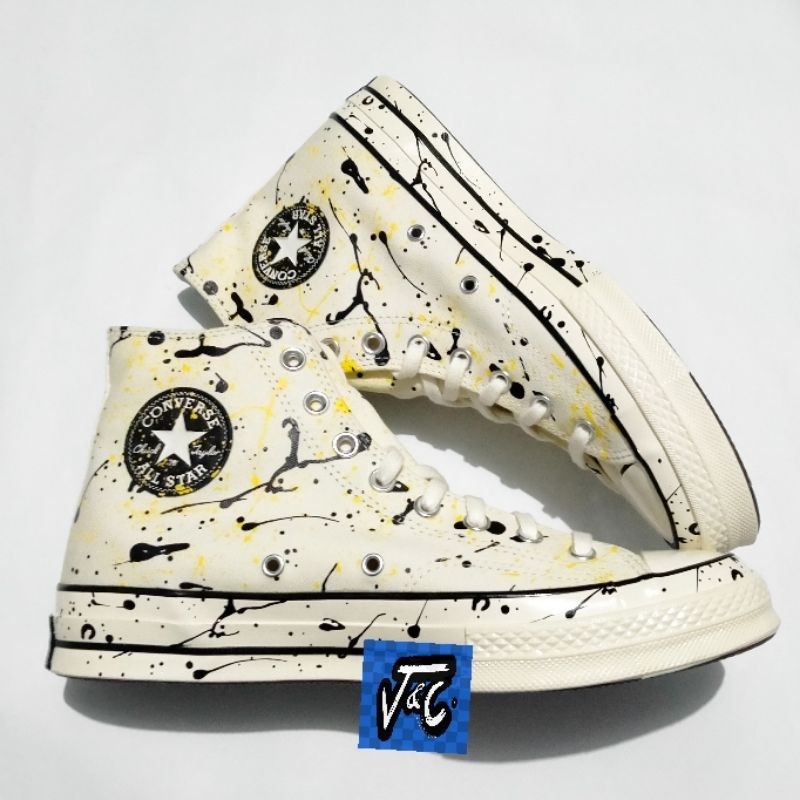 Converse Chuck 70 70s Splash Paint Splatter Print Vintage Hi Egret