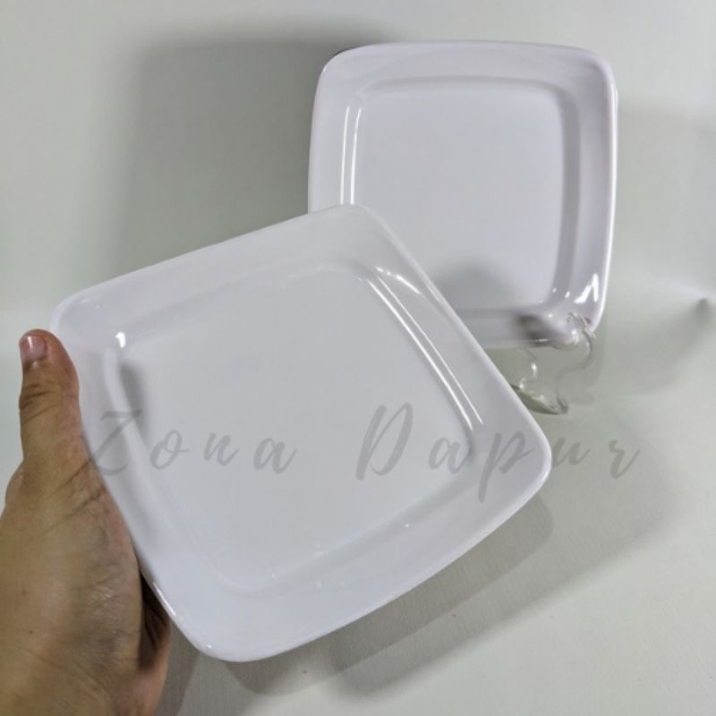 (PU-906) - Piring Tatakan Persegi Melamin 6 inch SINGASINGI - Tatakan Melamin - Piring Saji Melamine