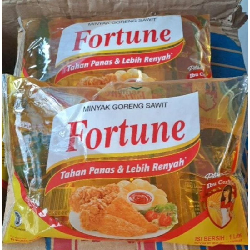 

Minyak goreng Fortune pilow 1 liter + pack kardus