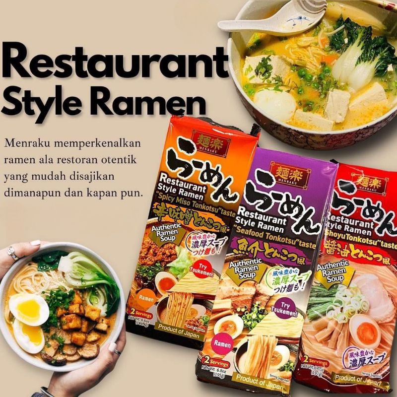 

Menraku restaurant style / Ramen Jepang / Ramen instant