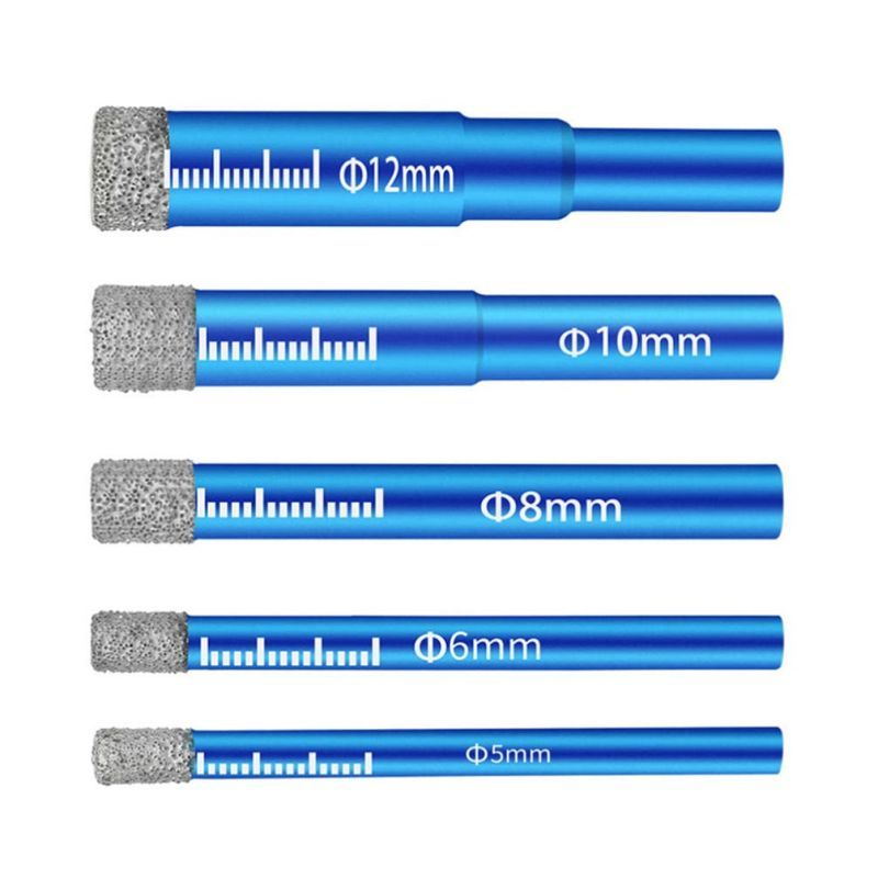 5pcs/Set Mata Bor Keramik Dan Granit Mata Bor Keramik Set Mata Bor Kaca Set Untuk Kaca / Marmer /