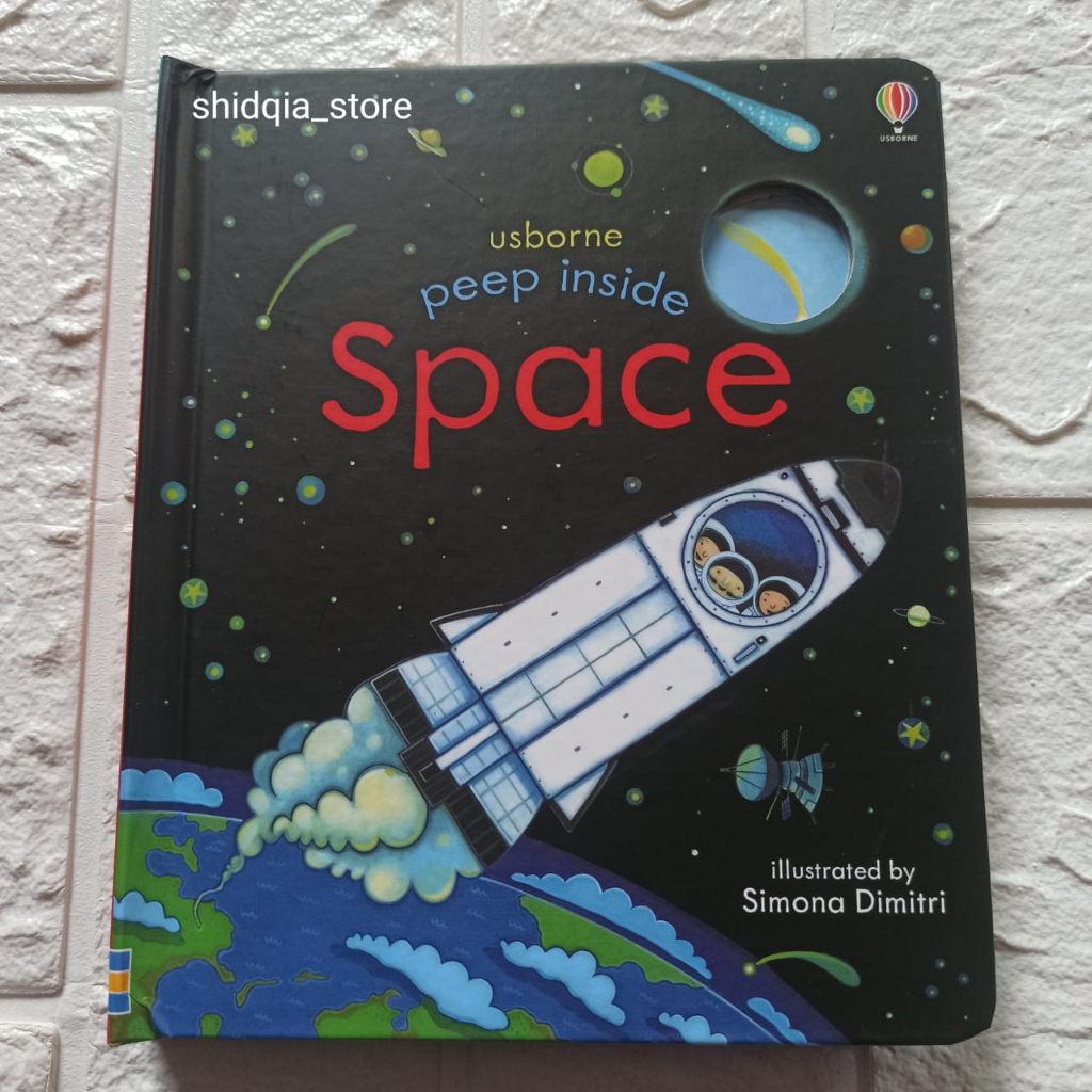 Usborne Peep Inside Space Buku cerita anak Buku Dongeng Boardbook Buku import Hardbook