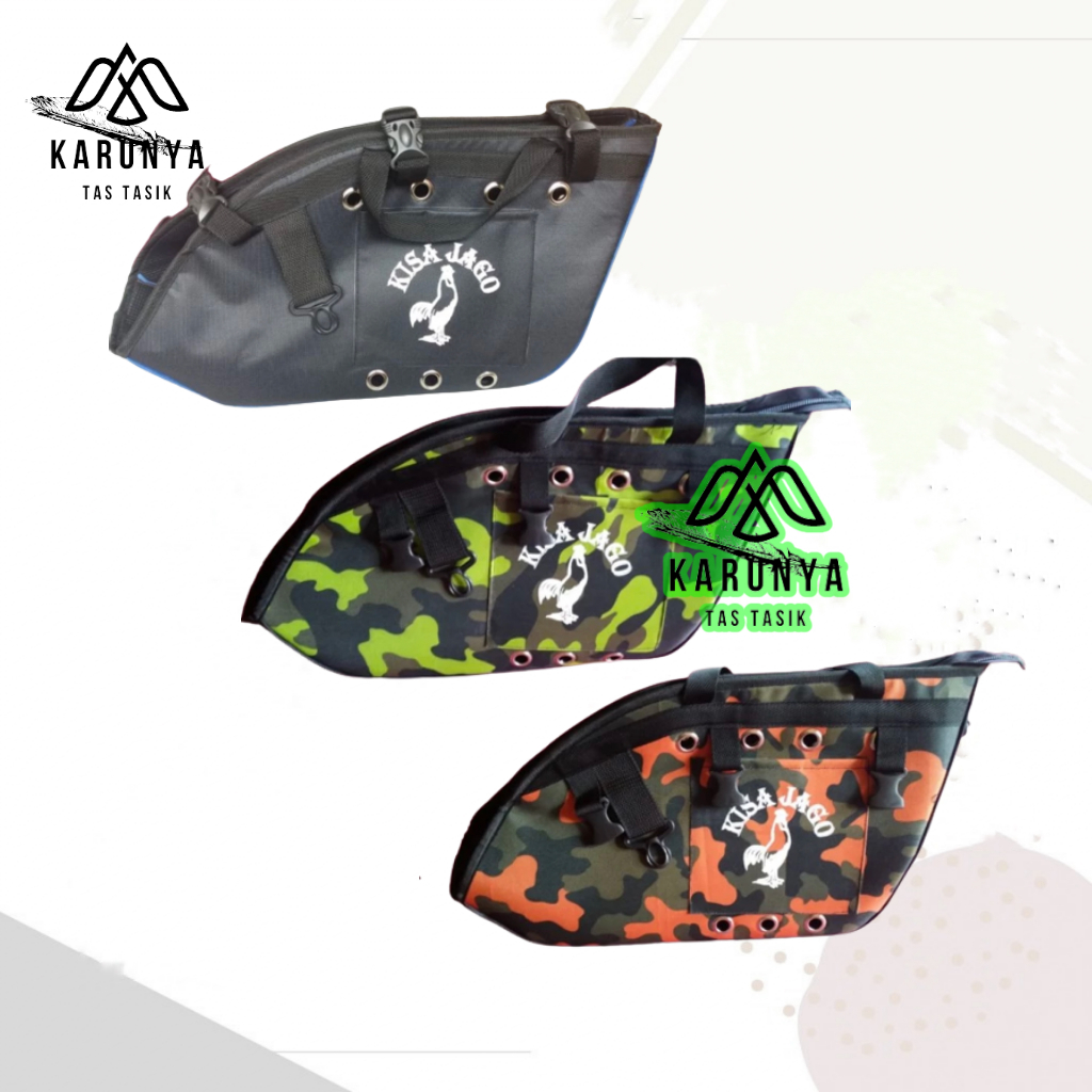 Karunya Tas Tasik - Tas kisa ayam jago bahan army sleting gede lapis anti cakar jumbo
