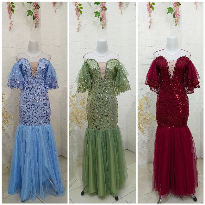 REVALINA-0035 || GAUN DUYUNG SQUIN PAYET MUTIARA MEWAH //Dress pesta // Gaun Wanita Panjang