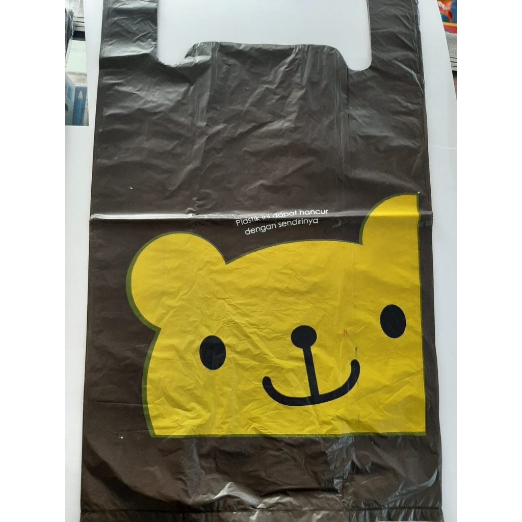 Kantong Kresek Teddy/ Kantong Plastik Aksesoris / Tas Motif Teddy ukuran 28 x 49