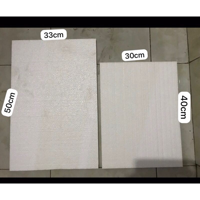 

Sterofoam 33 x 50 x 1cmlukis dan mading/ polosan / sterofoam / styrofoam / styrofom