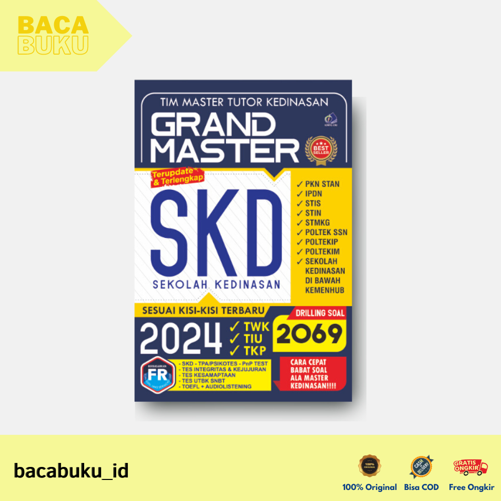 BUKU SEKOLAH KEDINASAN SKD - GRAND MASTER TES MASUK SEKOLAH KEDINASAN 2024 (SKD) - Kompas Ilmu