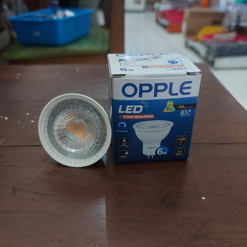 LED OPPLE MR16 220V 6W DIMMEBEL. LAMPU SPOT BISA DI DIMER
