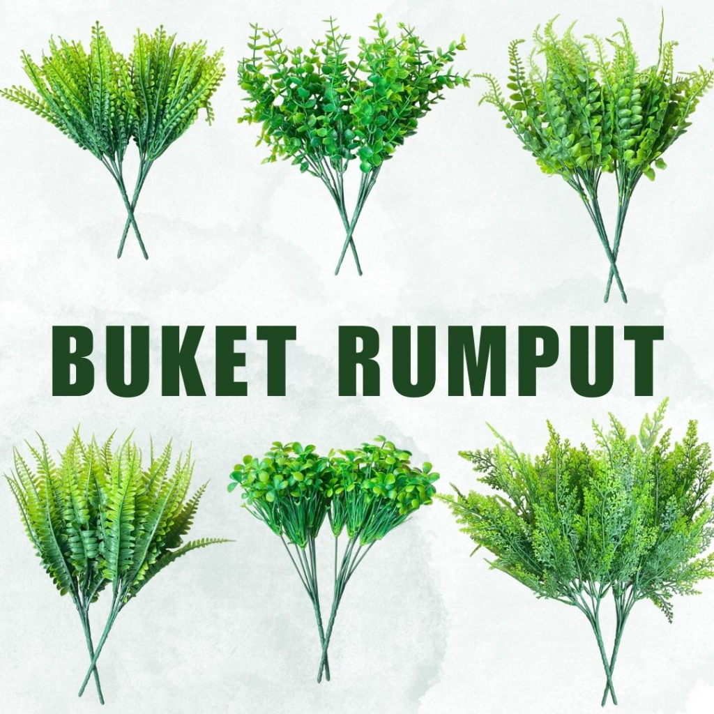 Terlengkap Buket Rumput Plastik Grosir - Hiasan Tangkai Rumput Artificial - Bunga Daun Hias