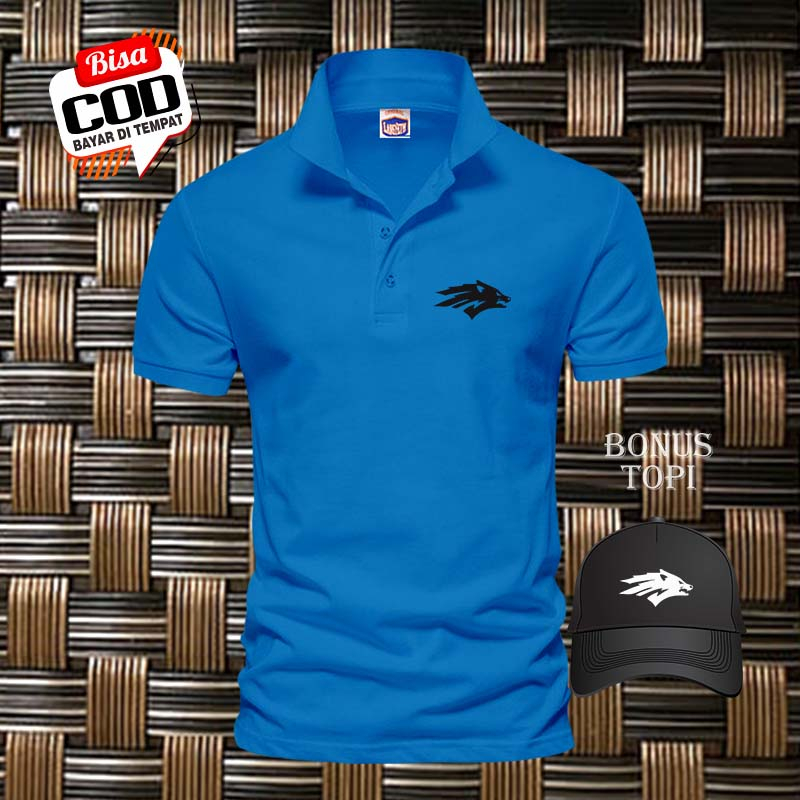 BELI BAJU KAOS POLO GRATIS TOPI... Baju Kaos Polo Distro Logo Nevada Hitam Kiri /T-shirt Polo Wangki