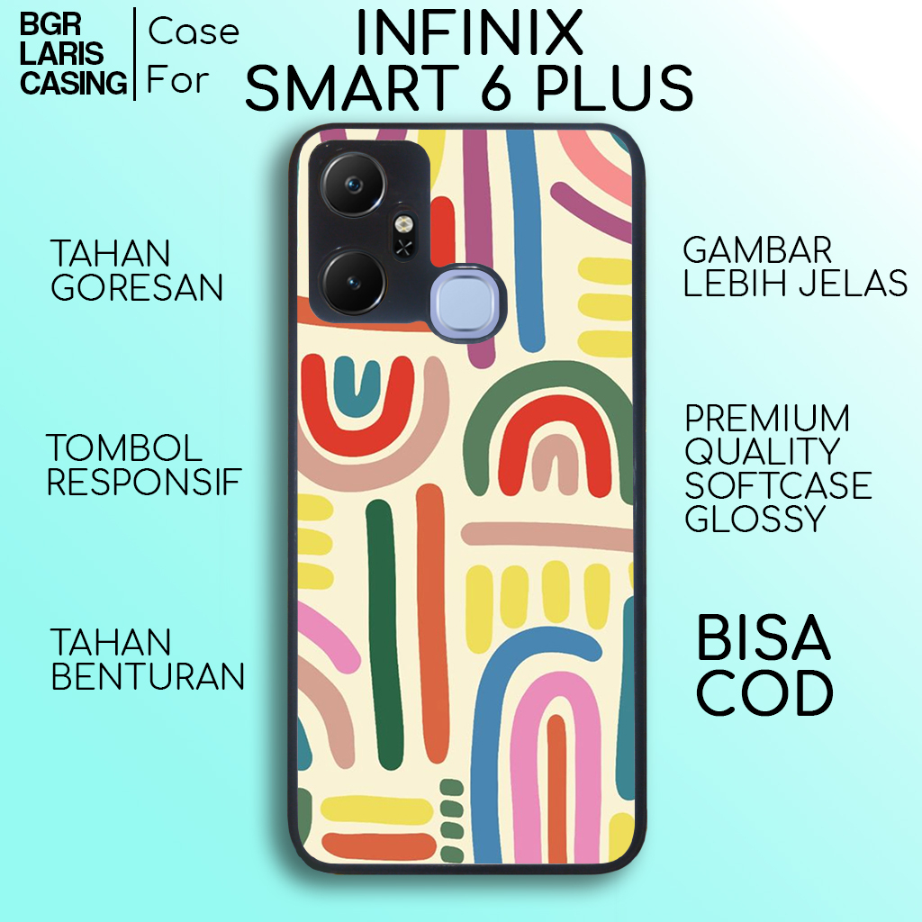 case infinix smart 6 plus motif aesthetic doodle lucu cute terbaru untuk cowok bahan premium softcase hardcase mewah glossy kaca gelombang polos wavy pelindung mika silikon handphone terlaris kesing cassing hp wengstore caseunicorn missconie mycaseind