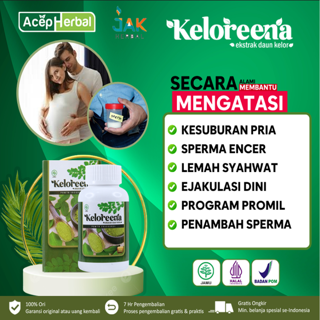 Keloreena - Obat Program Hamil Untuk Pria Penambah Sperma Pengental Sperma Pria Penyubur Sperma Katu