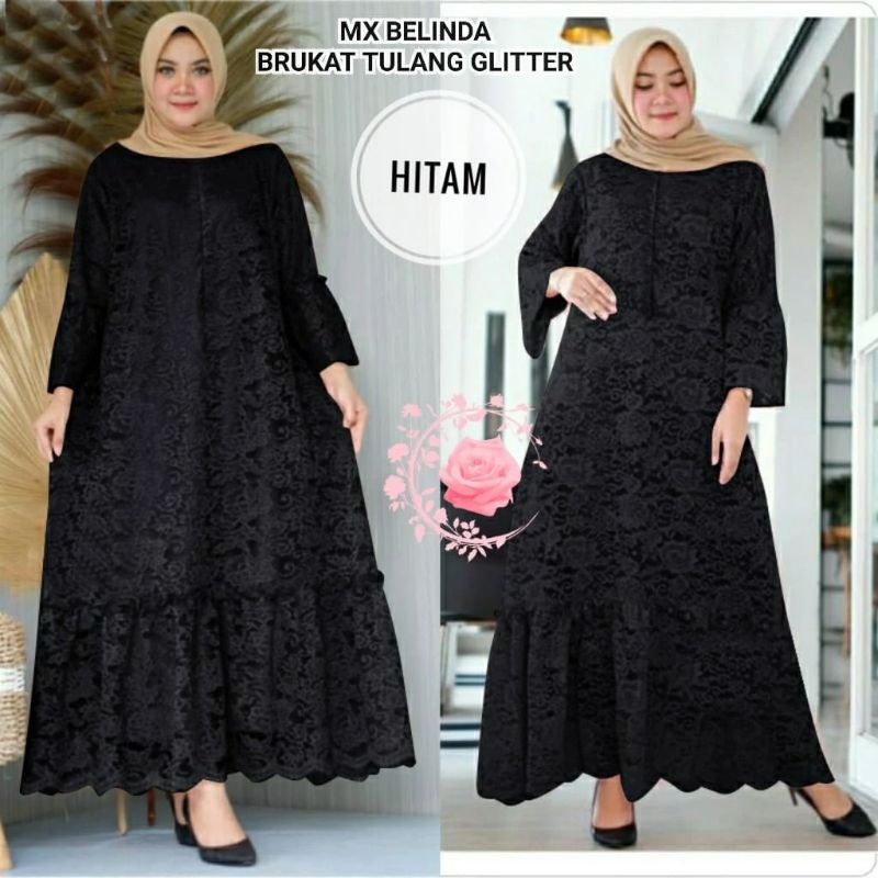 Model Gamis Brokat Orang Gemuk ( MODERN DRESSING - Size M XL XXL 3XL 4XL 5XL ) Gamis Simpel Elegan T