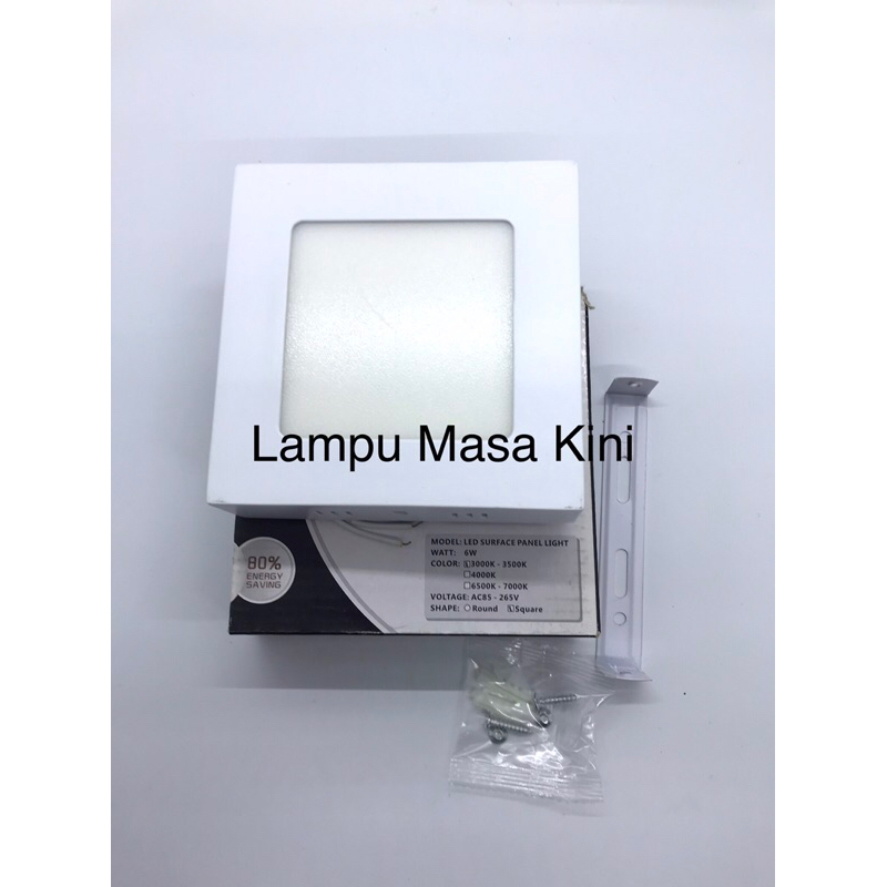 lampu Downlight Led Panel Kotak 6 watt OUTBOW cahaya WarmWhite