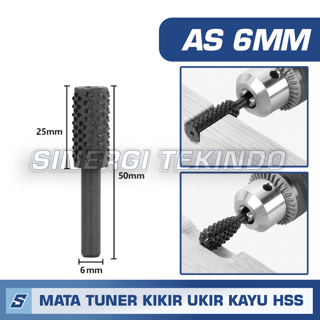 Mata Tuner Mini Grinder As 6mm Tungsten Bor Kikir Ukir Parut Kayu