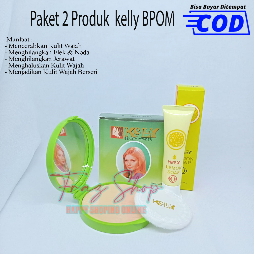 Paket 2IN Kelly -Bedak Compact Beauty -Lemon Soap 15gr Original BPOM
