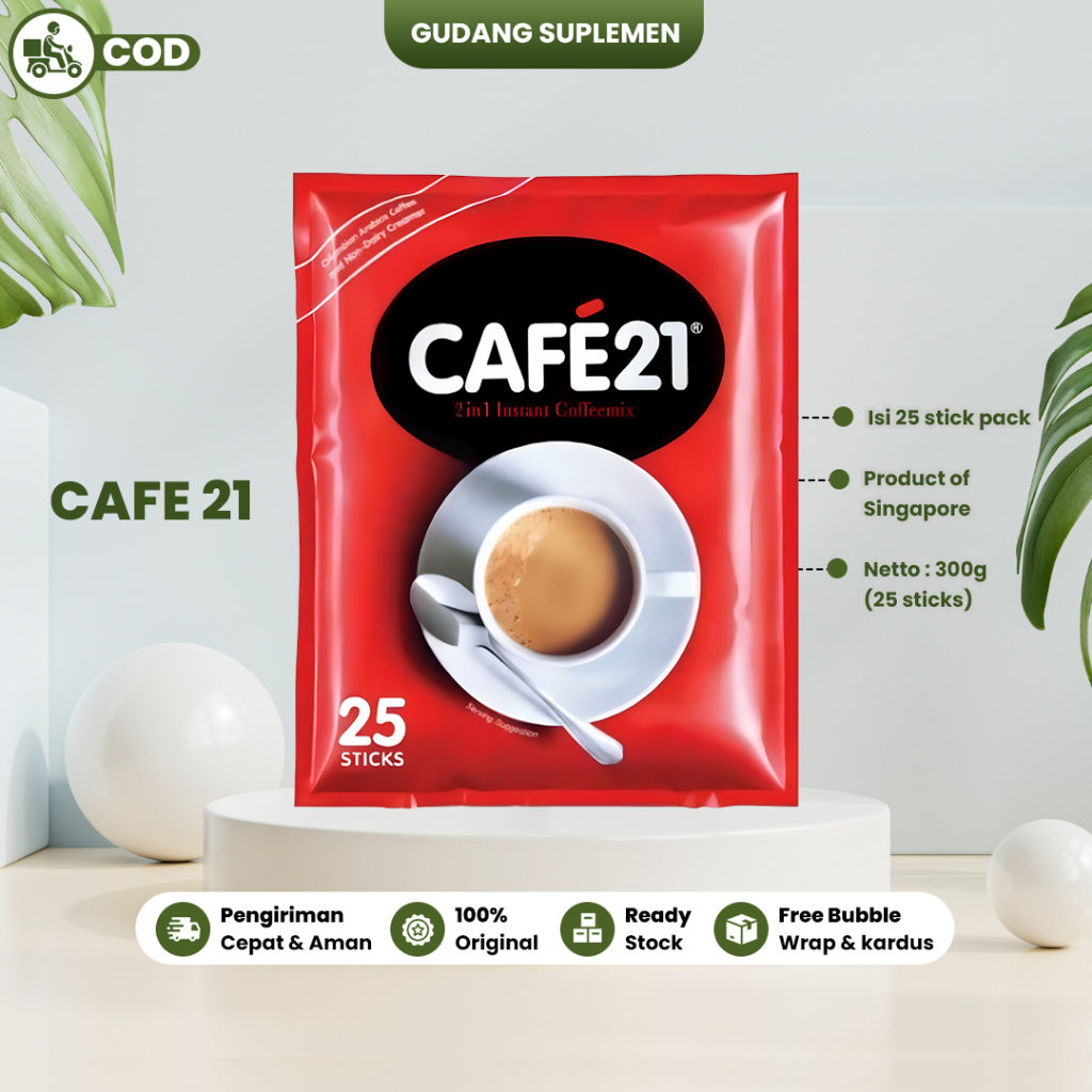 

Cafe 21 Coffee mix 2in1 / Cafe21 Kopi 2 in 1 Tanpa Gula ( No Sugar Added ) Kopi Instan Malaysia Original