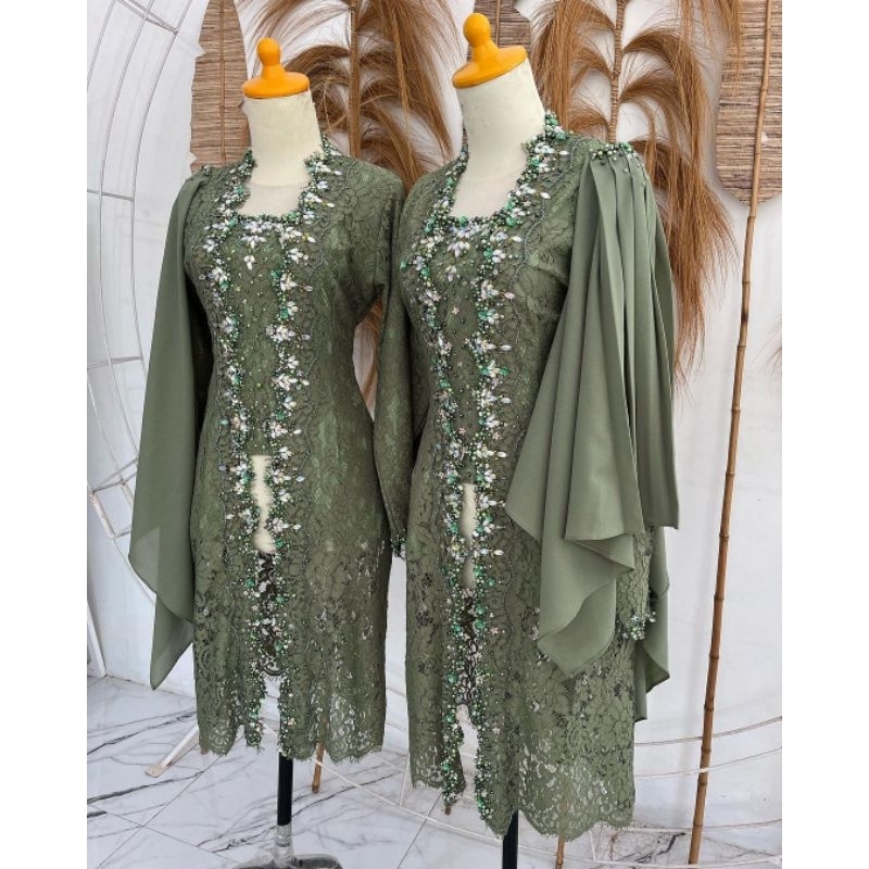 Kebaya kutubaru brokat payet 2 pc  - kebaya ibu hajat modern